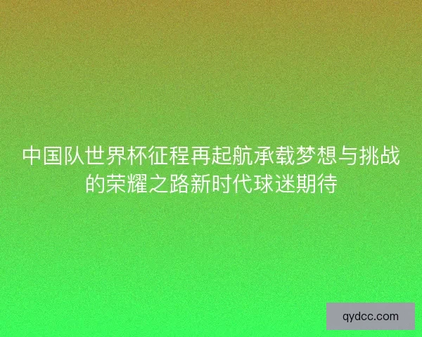 中国队世界杯征程再起航承载梦想与挑战的荣耀之路新时代球迷期待
